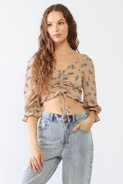 Floral Ruffle Crop Top