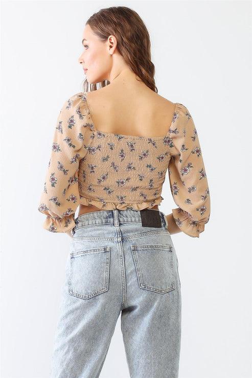 Floral Ruffle Crop Top