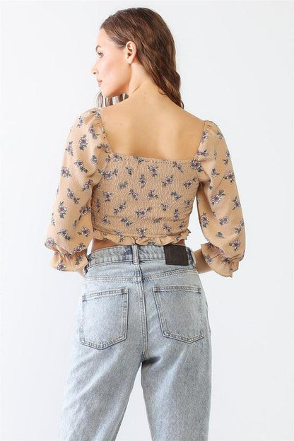 Floral Ruffle Crop Top